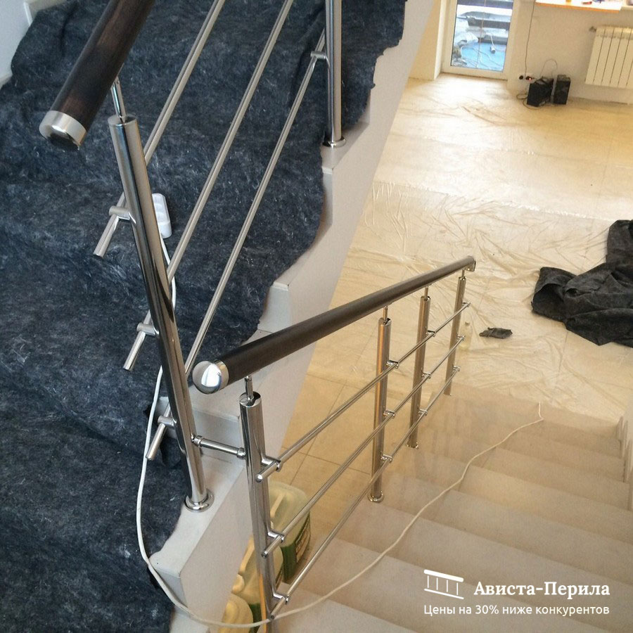 Цены за погонный метр на перила, поручни и ограждения из нержавеющей стали  (нержавейки) для лестниц в Москве - стоимость монтажа, установки и  изготовления